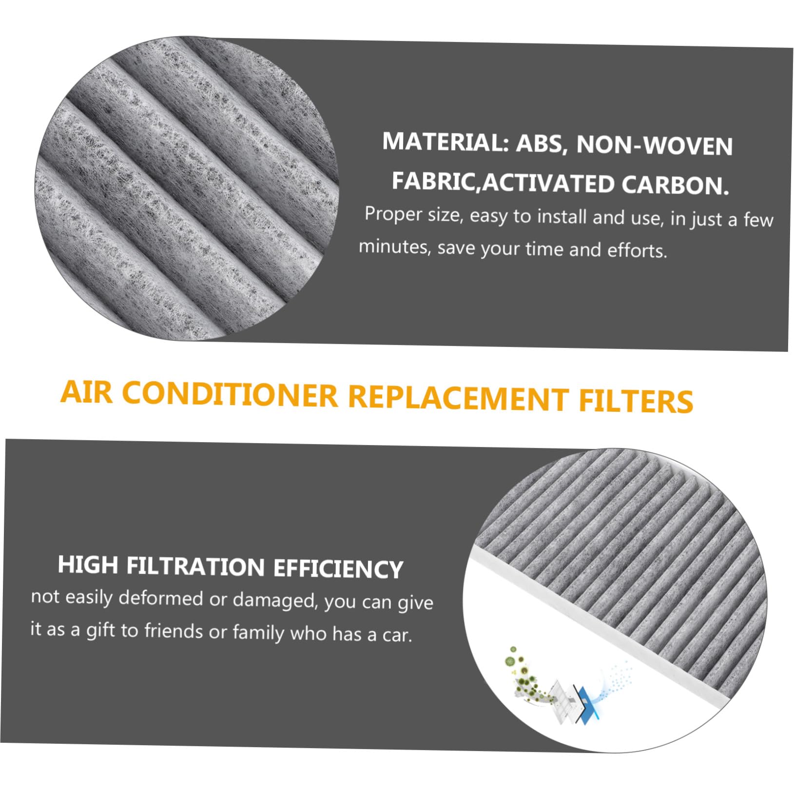 6 Pezzi Filtro Aria Condizionatore Auto Alta Efficienza Filtrante Resistente Temperature Elevate Ricambio Abitacolo per Protezione Motore e Pulito