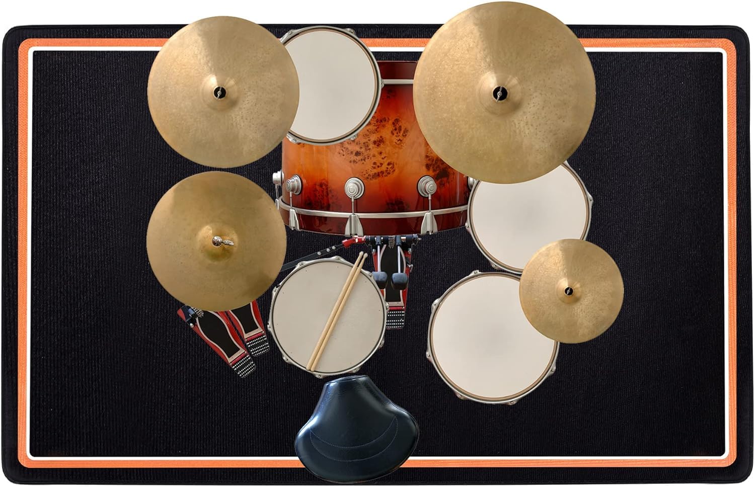 OUUTMEE Alfombra para batería, alfombra de batería eléctrica, diseño rectangular profesional de notas alegres (122 x 152 cm)