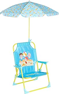 Idea Nuova Cocomelon Kids Outdoor Beach Chair with Umbrella