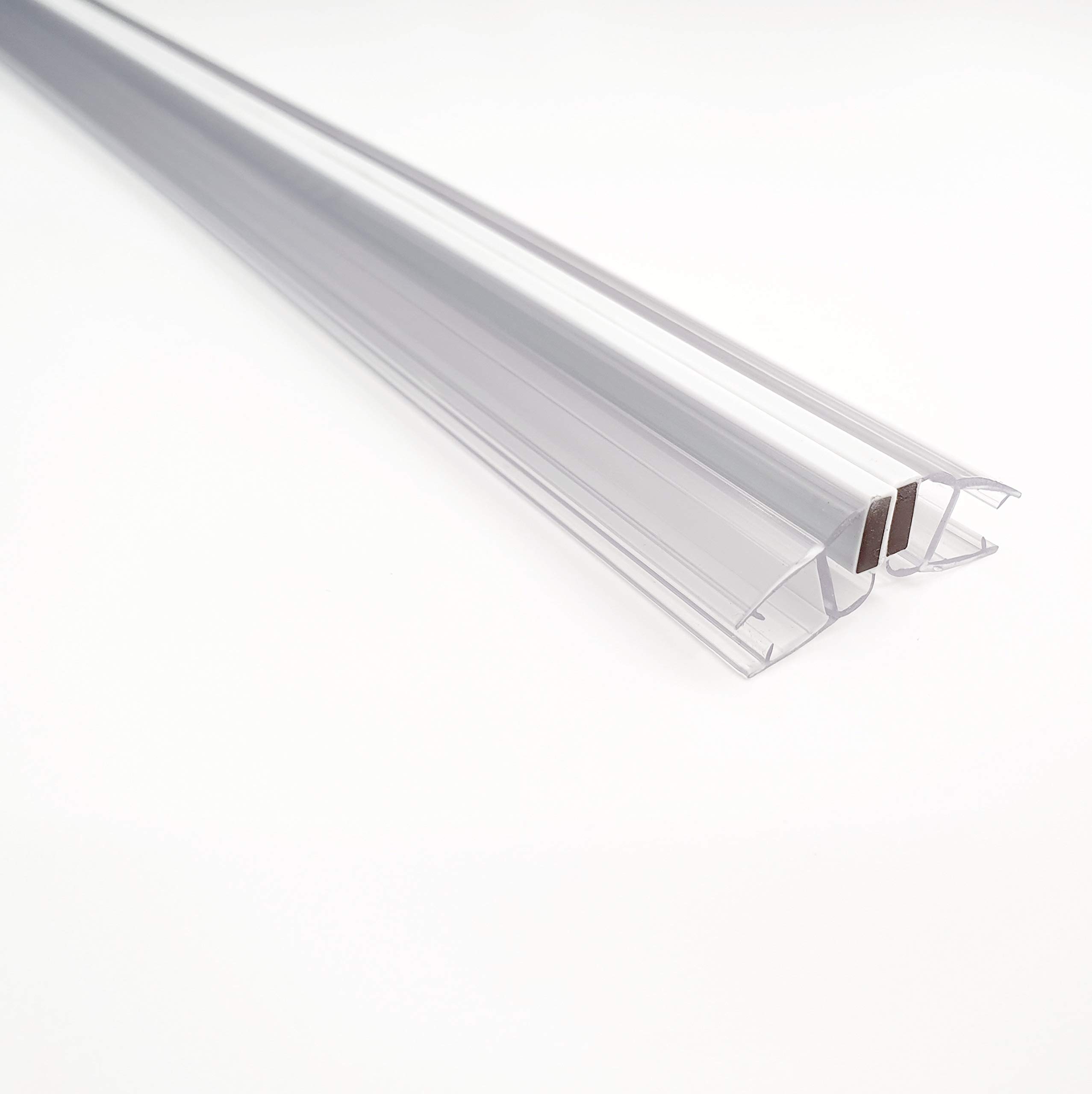 KRISTHAL Universal Magnetdichtung für 135° und 180°, Dichtungspaar mit Magnetstreifen für Duschglastür, Duschdichtung für 6 und 8 mm Glas, Dichtleiste mit 200 cm Länge, Art.Nr. 008CW (8 mm Glas)