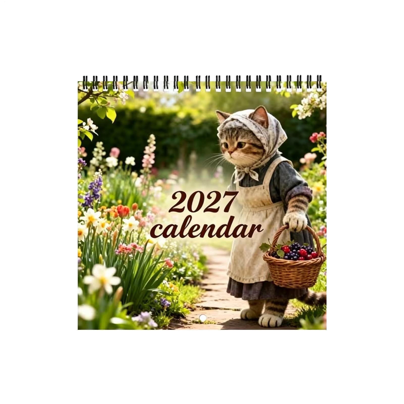 Funny Cat Calendar 2027 Rural Life Cats Wall Calendar 2027 Cat Lovers Gift