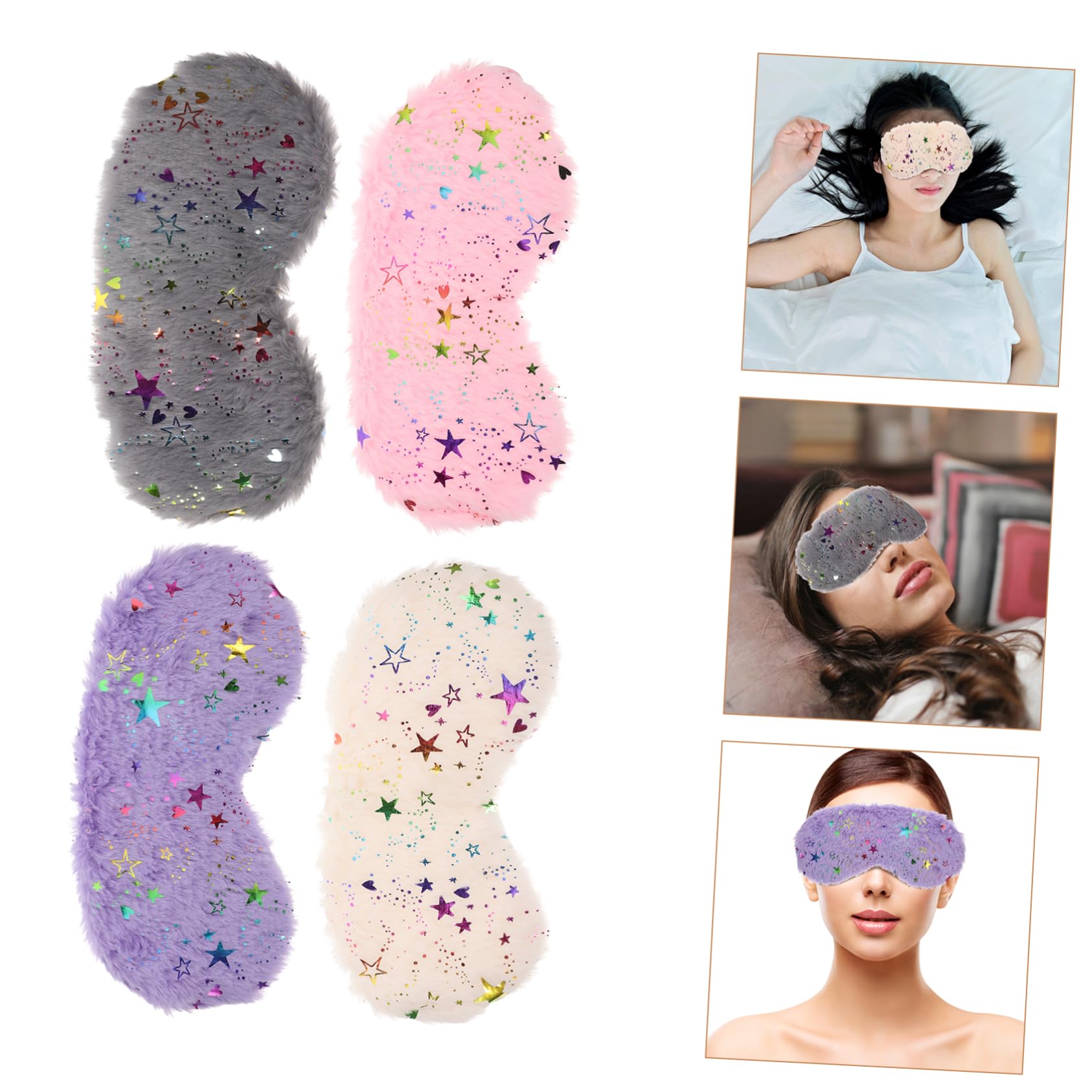 Baluue 12stücke Tragbare Schlafmasken Leichte Plüsch-augenmasken Perlweiß Und Effektiver Lichtschutz Für Zuhause Und Outdoor-aktivitäten