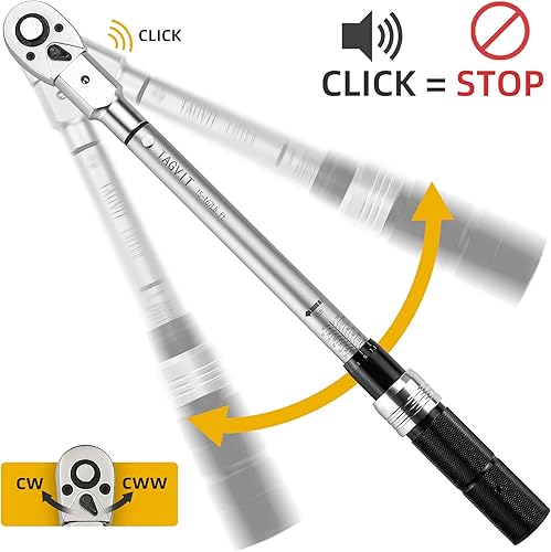 Vista 6 de Juego de llaves dinamométricas intercambiables de extremo abierto de 0.551 in x 0.709 in, acero al cromo vanadio, cabeza de trinquete de 1/2