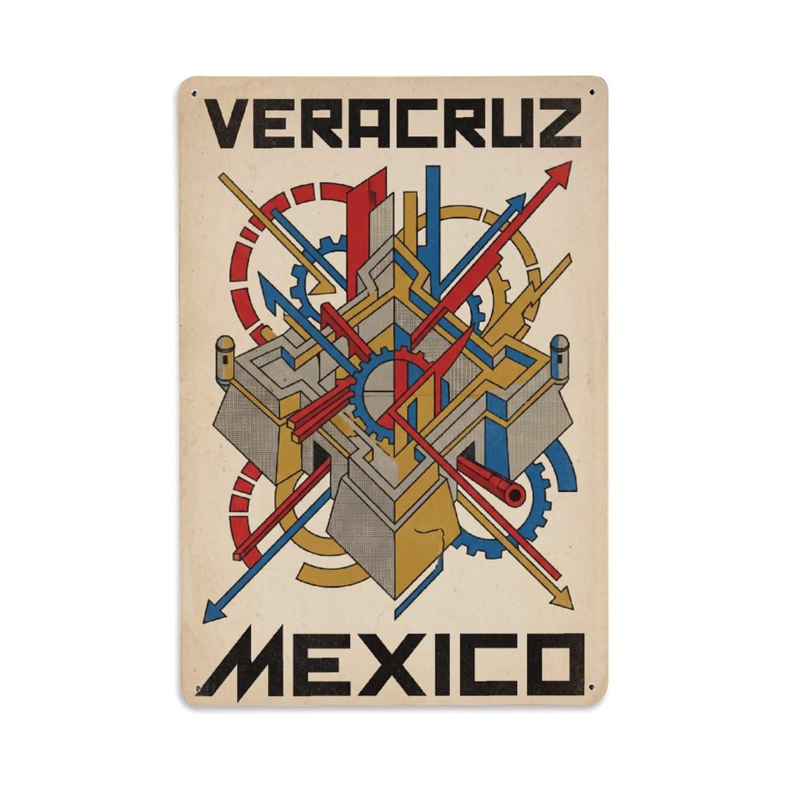 Xanthor Style Travel Mexico Veracruz Metal Tin Sign
