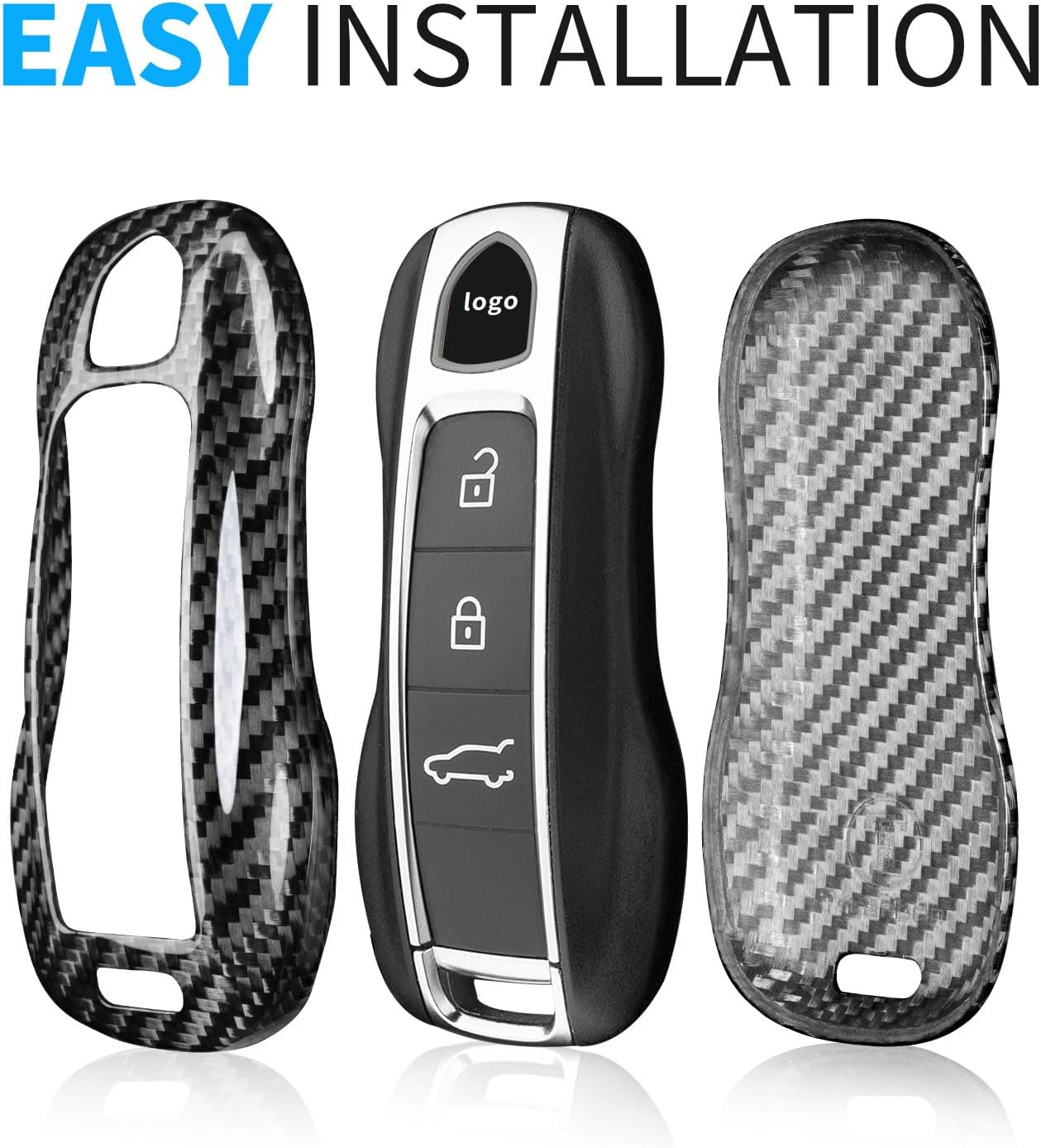 T-carbon Key Fob Cover Compatible with Porsche Cayenne Panamera 2018-2025 - Image 4