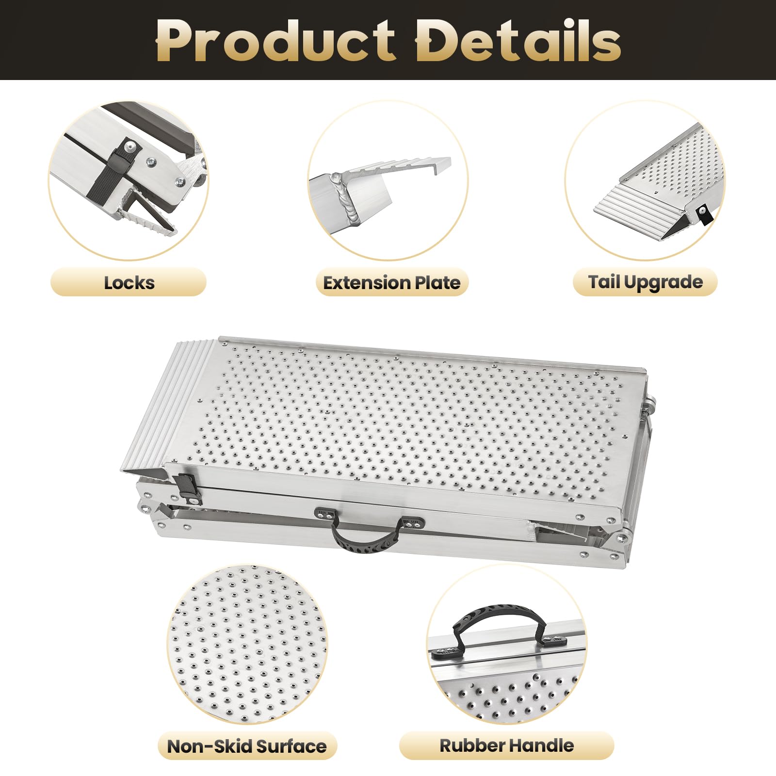 Aluminum Trailer Ramps FACHNUO 6.5FT Aluminum Folding Motorcycle Ramp ...