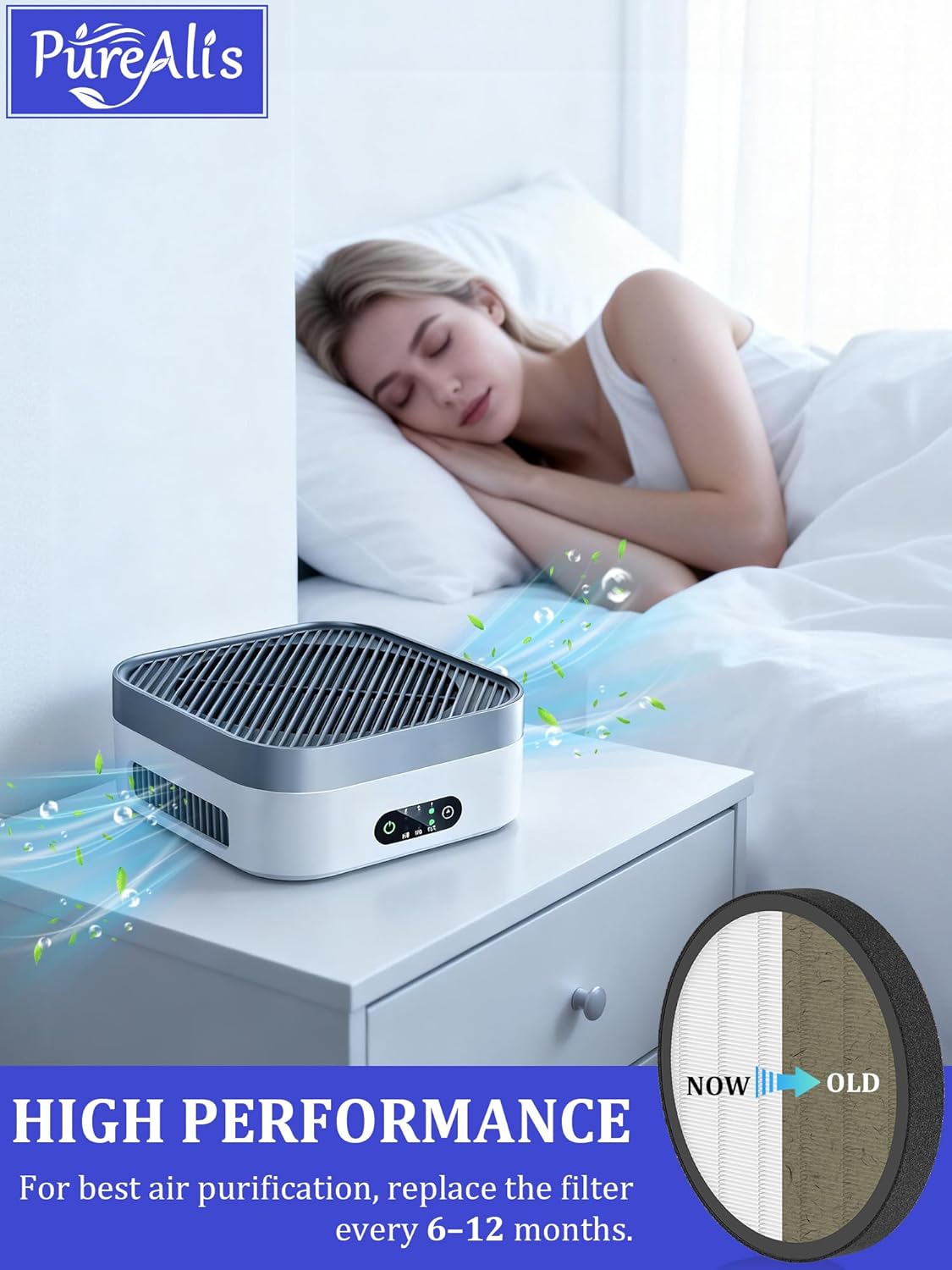 MB-032 Replacement Filter Compatible with TDBYWAE MB-032 Air Purifier, 3-in-1 Filter with Activated Carbon, 4-Pack