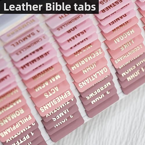 Miniatura 3 de UPAFEXXI - Pestañas de cuero para la Biblia, pestañas de la Biblia para mujeres y hombres (letras de lámina dorada), calcomanías de impresión