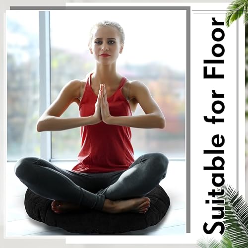 Miniatura 6 de Jerify 12 cojines de suelo grandes de 22 x 22 pulgadas, cojines de suelo grandes para meditación, cojín colgante para silla, cojines redondos de