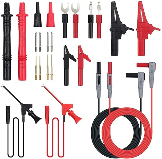 Multi Test Leads Kit, 24in1 Electrical Multimeter Test Lead with Alligator Clips, Test Probe