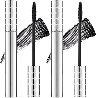 Growth Serum Mascara for Older Women 60 Plus (Black+Black) | Waterproof Fiber Mascara for Volume and Length, 3D Curling Eyelash Long-lasting, Washable, Smudge Proof & No Flaking