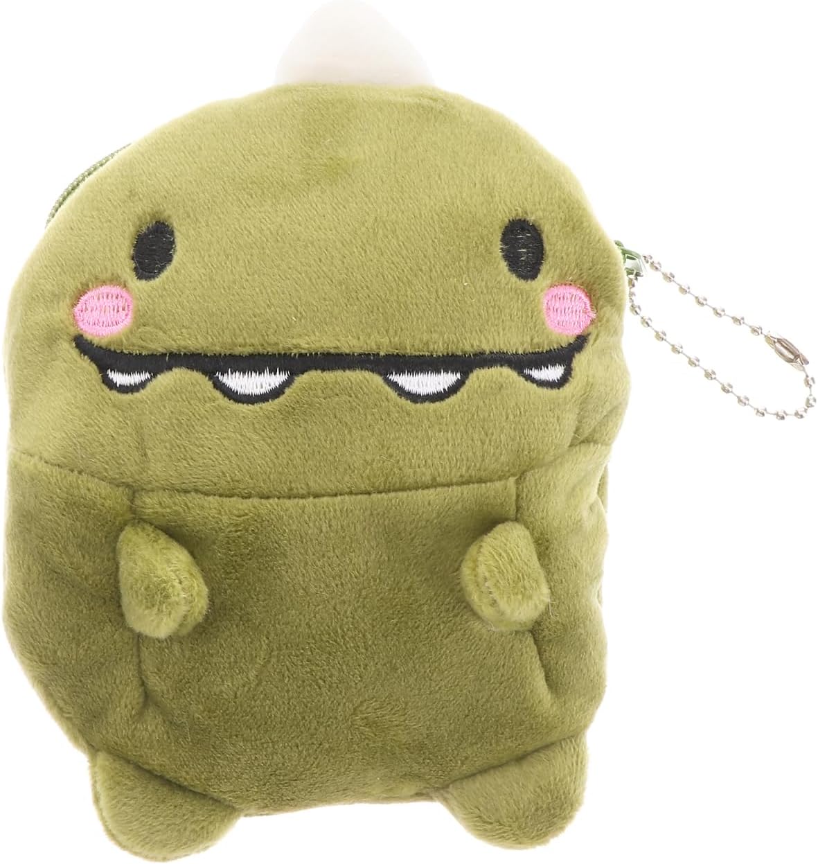 Sosoport Dinosaur Coin Purse Small Change Pouch Zipper Coin Holder Mini Wallet for Women Girls Kids Lightweight Plush Design 4.72X4.52X0.39In