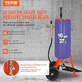 VEVOR Sableuse Haute Pression Robuste 37 L Kit de Sablage à Air 60-110 PSI Réservoir de Sablage Abrasif Portable avec 2 Buses en Céramique et Tuyau de 2,3 m pour Élimination Peinture, Taches, Rouille - 2