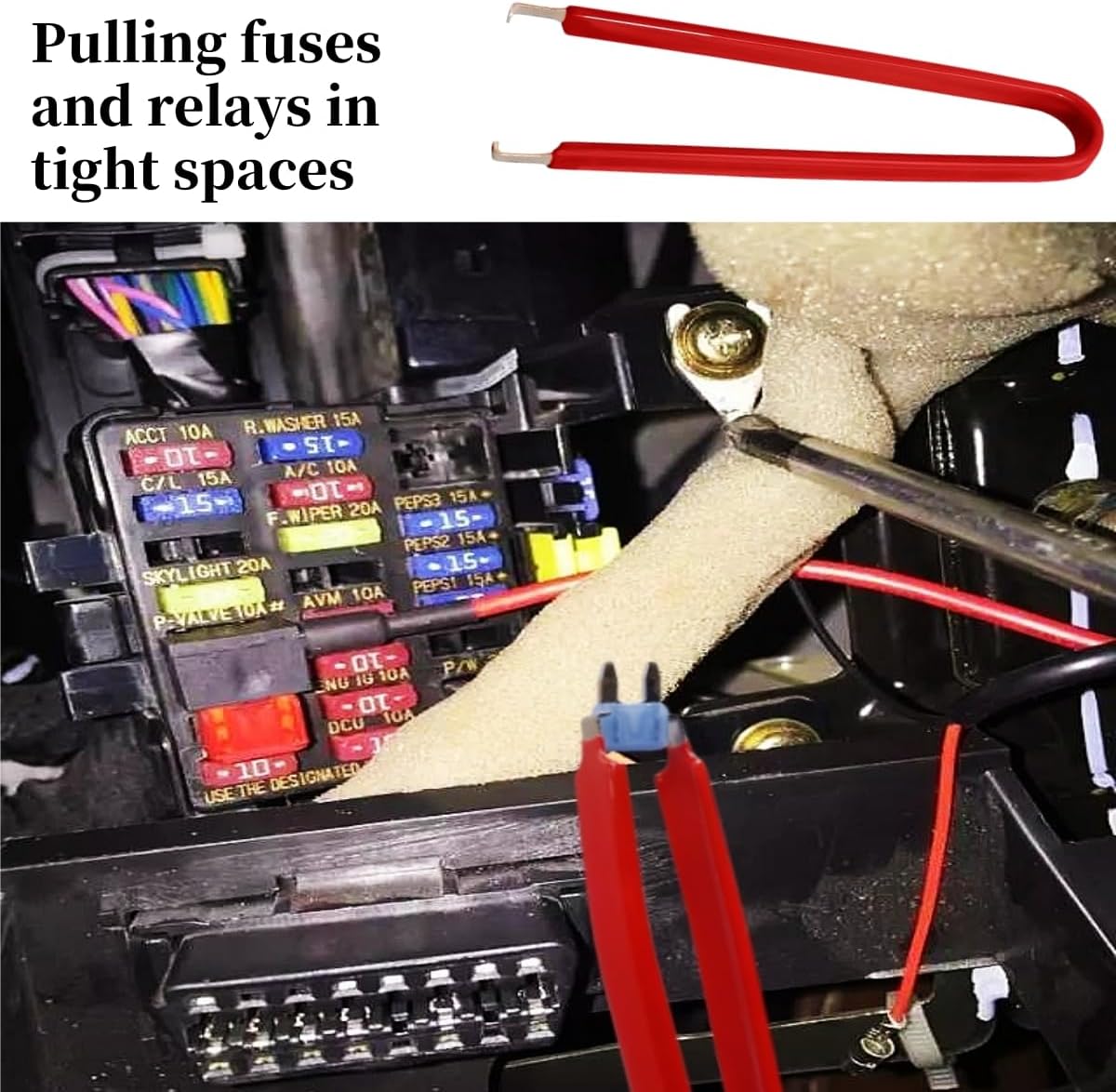 Relay Puller Pliers, Fuse Puller Pliers, 4-Pack Automotive Relay Fuse Puller Tool, FMM Fuses Puller Tool, Vehicles Battery Terminal Remover thumbnail