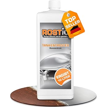 Rostio Tank Scaler 1L - Concentrate for Complete Rust Removal of Metal Tanks - 110 Dilutable - Removes Rust 100% - For Tanks up to 10 L - Deep Pore Cleaning & Preparation for Sealing