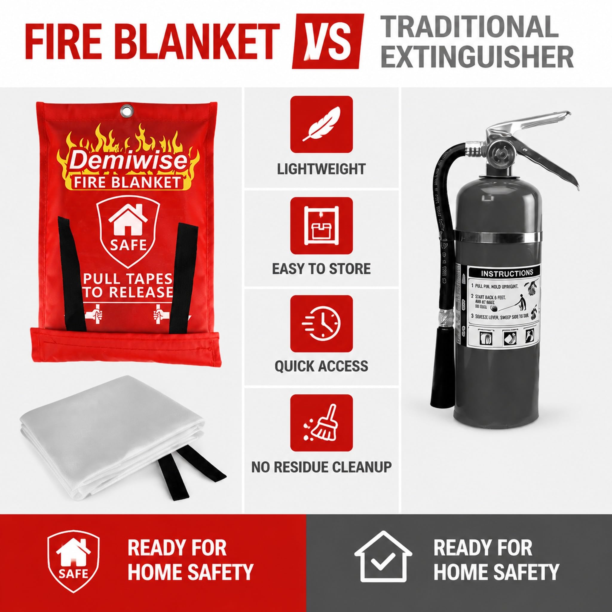 Fire Blankets - 4 Pack for Home & Kitchen -3