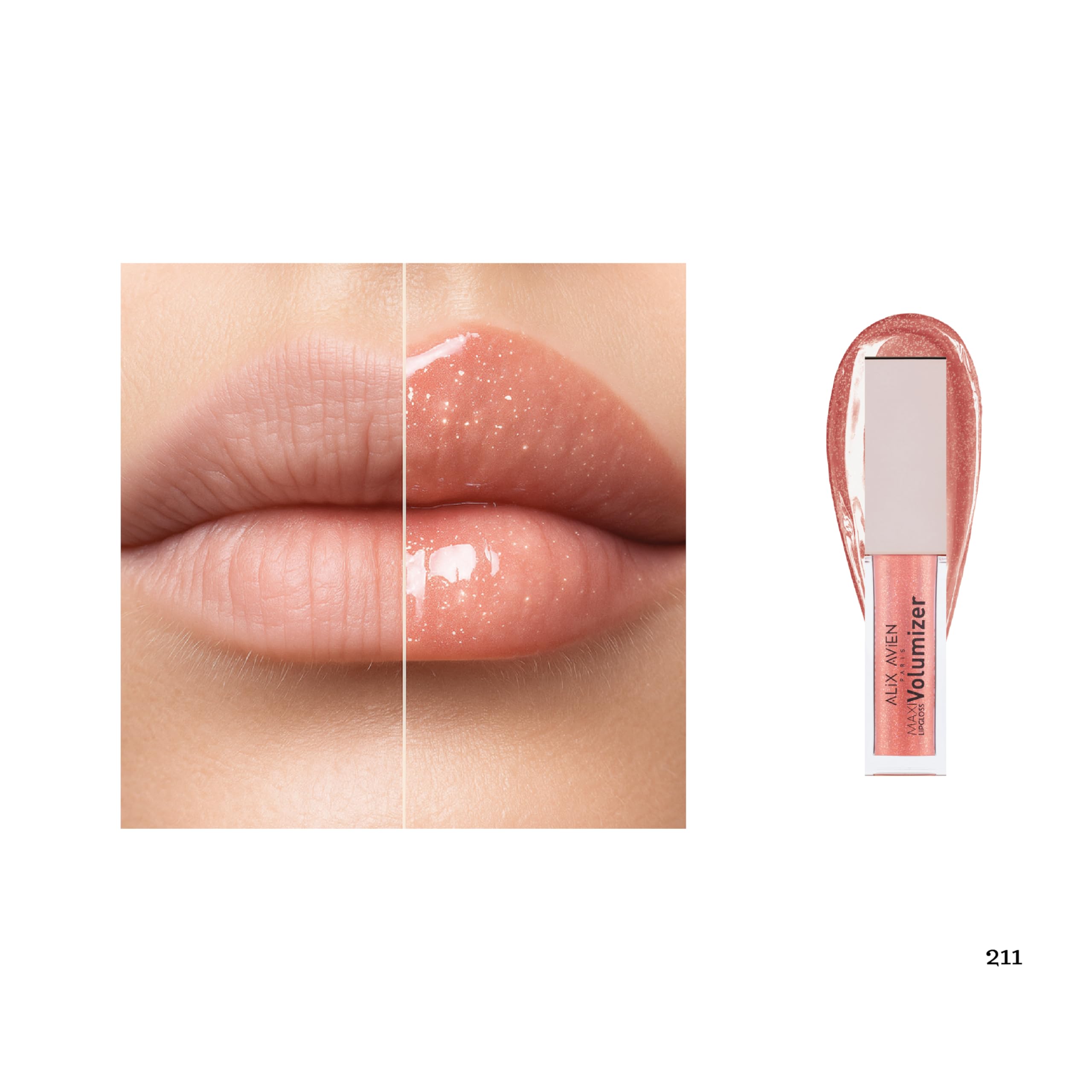 ALIX AVIEN Maxivolumizer Lipgloss 211 - Pearly Candy - Kalıcı Ve Nemlendirici Ruj - Dolgunlaştırıcı Etki (3 paketi)