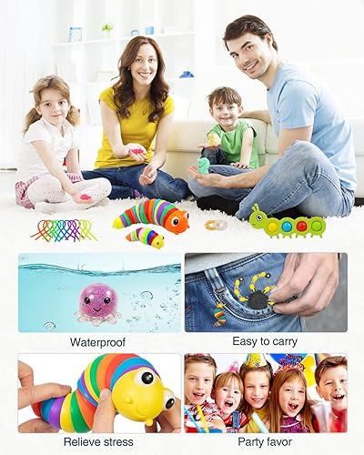 Miniatura 7 de Paquete de 52 juguetes sensoriales de Navidad para personas inquietas, TDAH, TDA, autismo, alivio del estrés y ansiedad, juguetes de mano, regalos