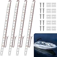 Vista 7 de Tiras de luces LED submarinas para barco marino, 4 piezas de 20 pulgadas, 12V, luces interiores de barco súper brillantes, luces LED marinas