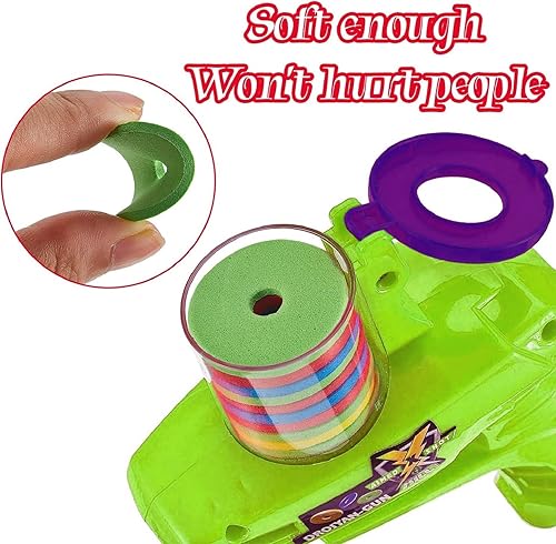 Miniatura 3 de Lanzador de discos de espuma de 2 piezas con cremallera Shooter Disparador de discos (naranja, verde)