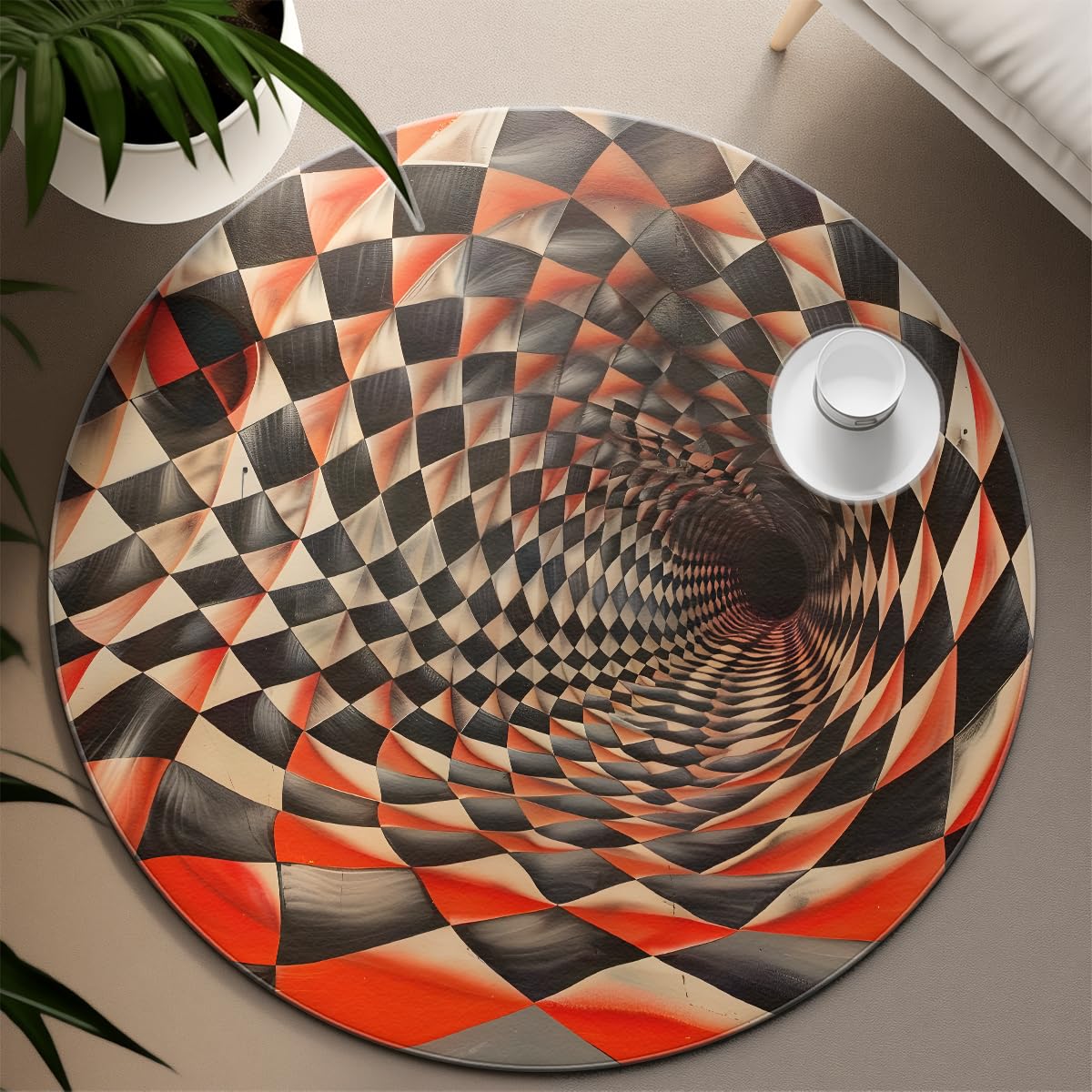 Tunel 3D iluzja okrągły dywan kreatywny dywan koło 160 cm