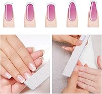 Vista 7 de 25 Piezas Limas de Uñas Rectangulares Grano 100/100, Pulidores de Uñas Reutilizables de Doble Cara Lijas de Esmeril Limas de Uñas para Uñas