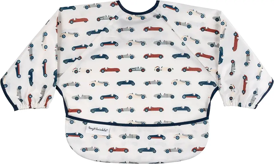 Tiny Twinkle Babador de manga comprida para bebês e crianças pequenas | Babador impermeável para comer | Lavável na máquina e essenciais para alimentação à prova de bagunça | Presente de chá de