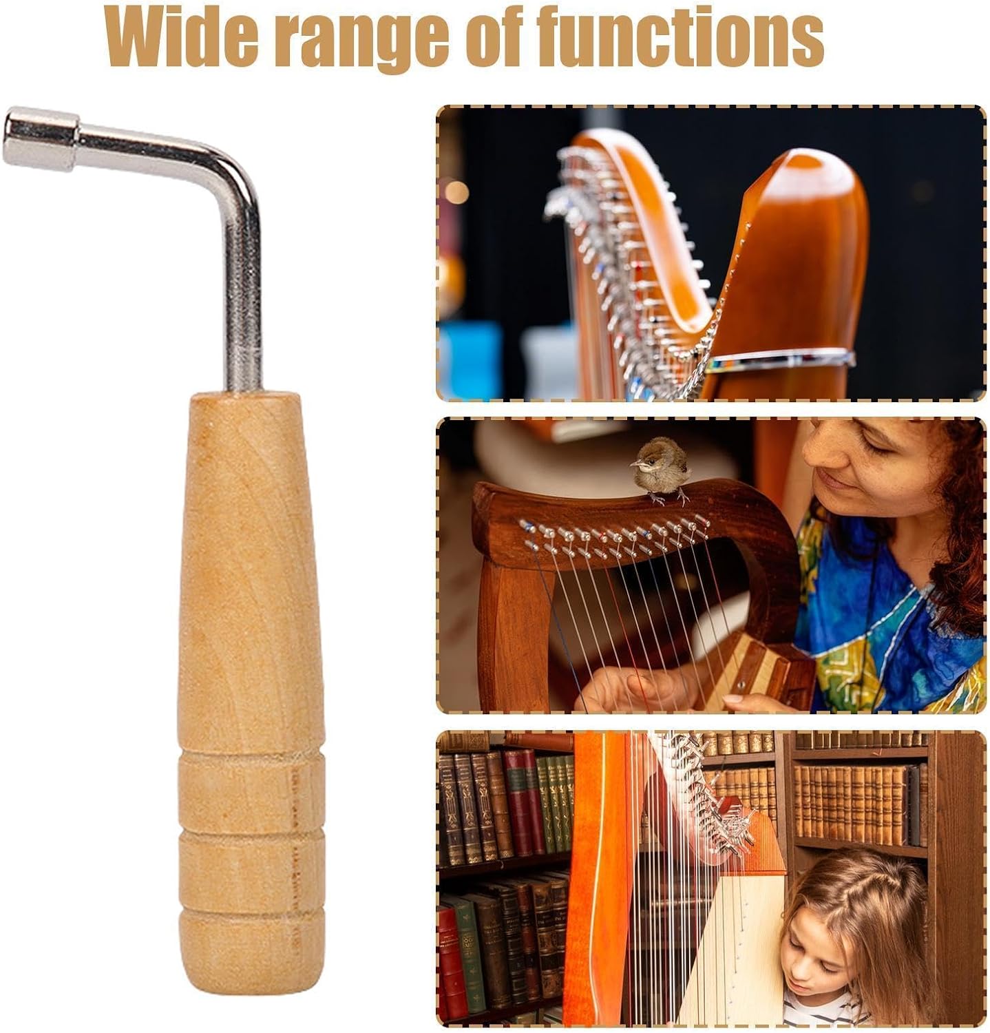 Lyre Harp Tuning Wrench L-shape Square Shape Tip image 5