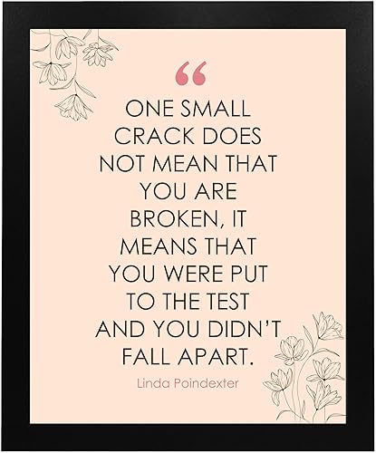 Miniatura 5 de One Small Crack Doesn't Mean You're Broken - Inspirational Wall Decor Print, Pink Typography Flowers Motivational Wall Art for Home, Office,