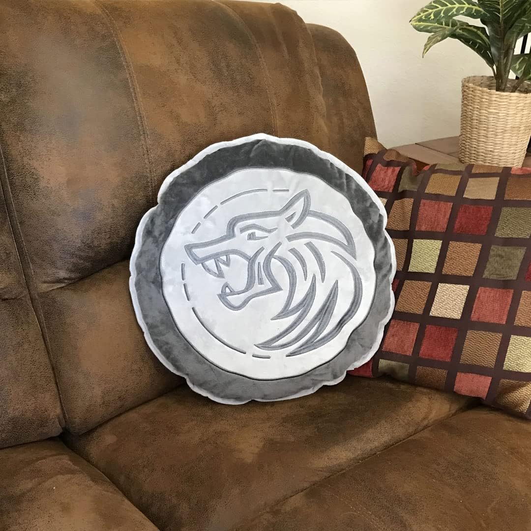 JINX Netflix's The Witcher Wolf School Pillow Plush, Multi-Colored, 15" Diameter Home Decor