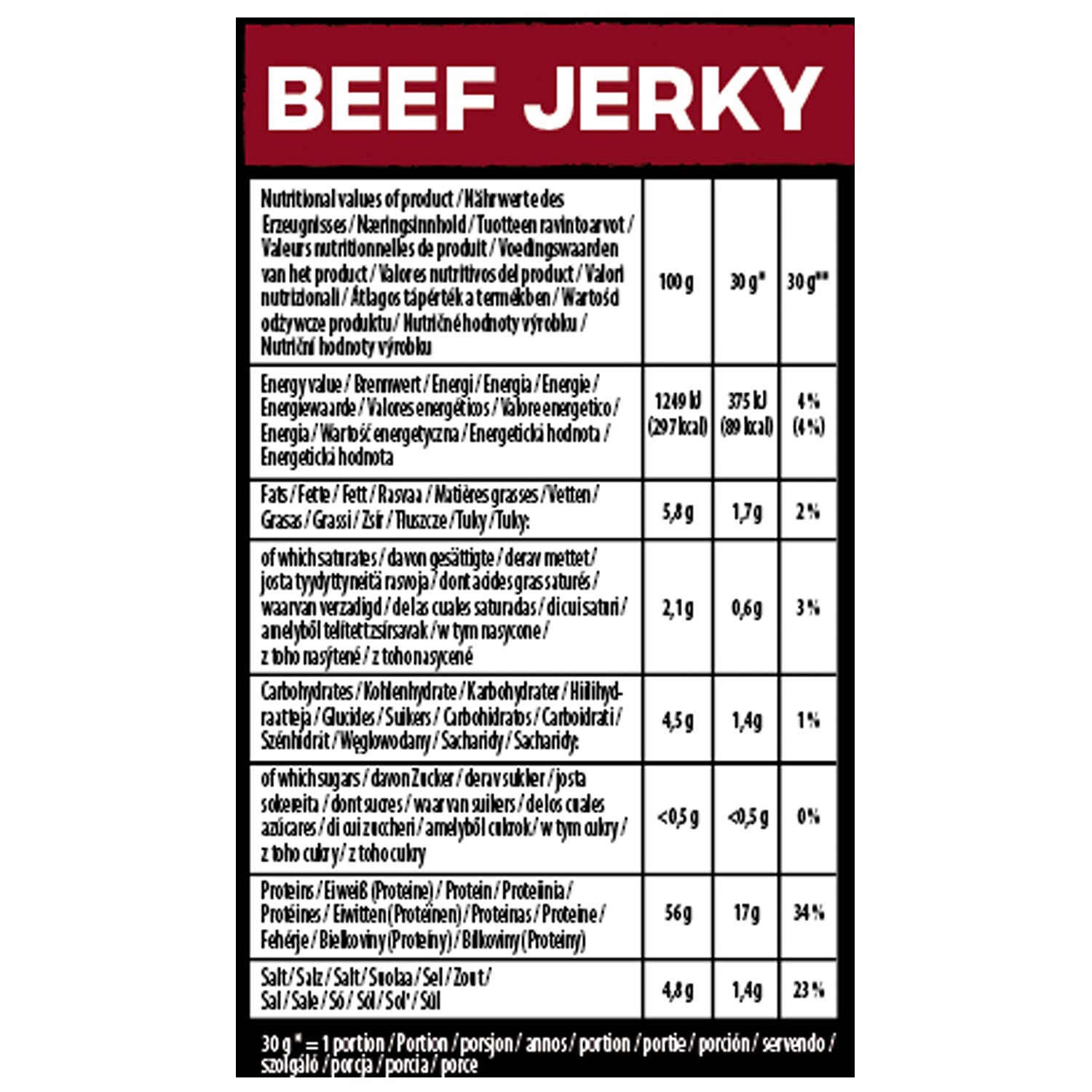Indiana Beef Jerky Original, High Protein Trockenfleisch, ohne Zuckerzusatz, Gluten-frei, (10 x 25g)