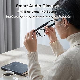 Smart Bluetooth Glasses for Men Women,Blue Light Blocking