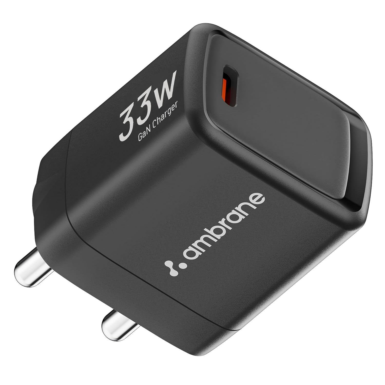 Ambrane 33W Fast Charging Adapter GaN Charger, for iPhone, Samsung, All Android Smartphones, MacBook Air & Other Devices, Type C PD Charger, PPS Technology for Samsung (Charge 33, Black) Ambrane 33W Fast Charging Adapter GaN Charger, for iPhone, Samsung, All Android Smartphones, MacBook Air & Other Devices, Type C PD Charger, PPS Technology for Samsung (Charge 33, Black)
