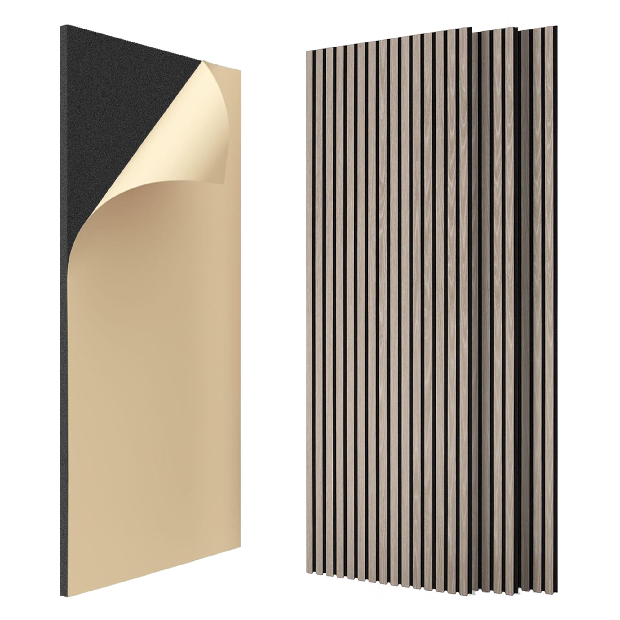 IZODEKOR Self-Adhesive Wall Panels, Wood Look, 120 x 60 x 2.1 cm, Wooden Wall Panels for Wall Cladding, Indoor and Sound Insulation, Wall Decoration Living Room, Pack of 4, 2.88 m², Light Oak