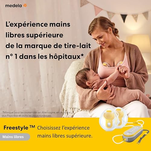 Medela Freestyle Hands-Free Breast Pump, Portable and Discreet Electric Dual Breast Pump with App Connectivity, Yellow - 3