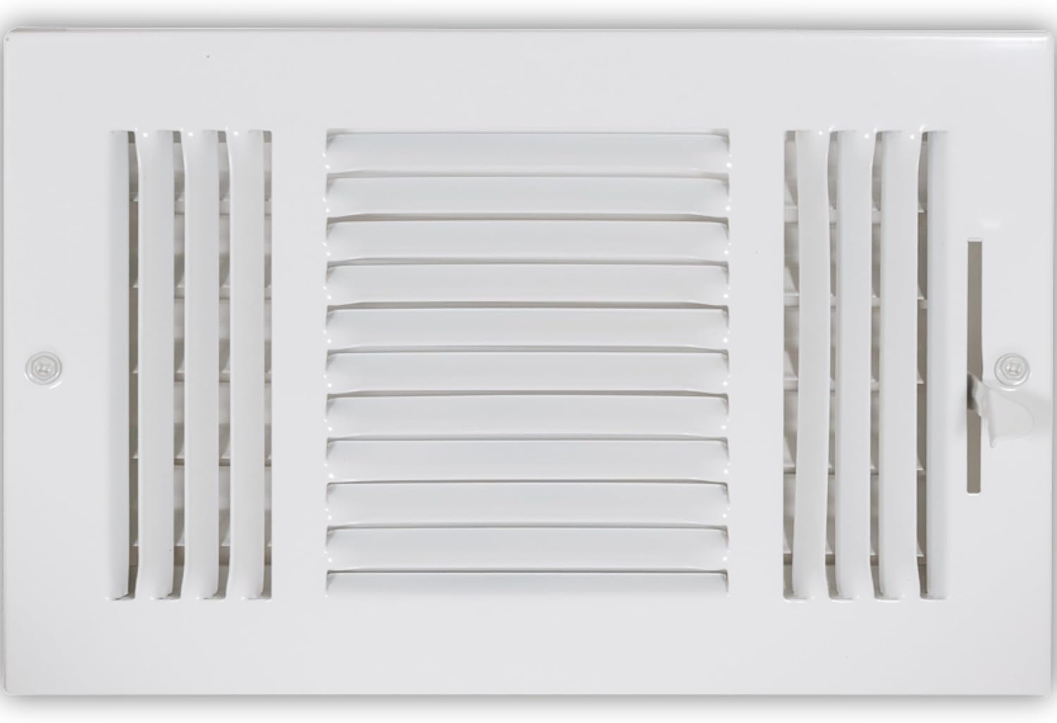White Powder-Coated Steel Three-Way Ventilation Register