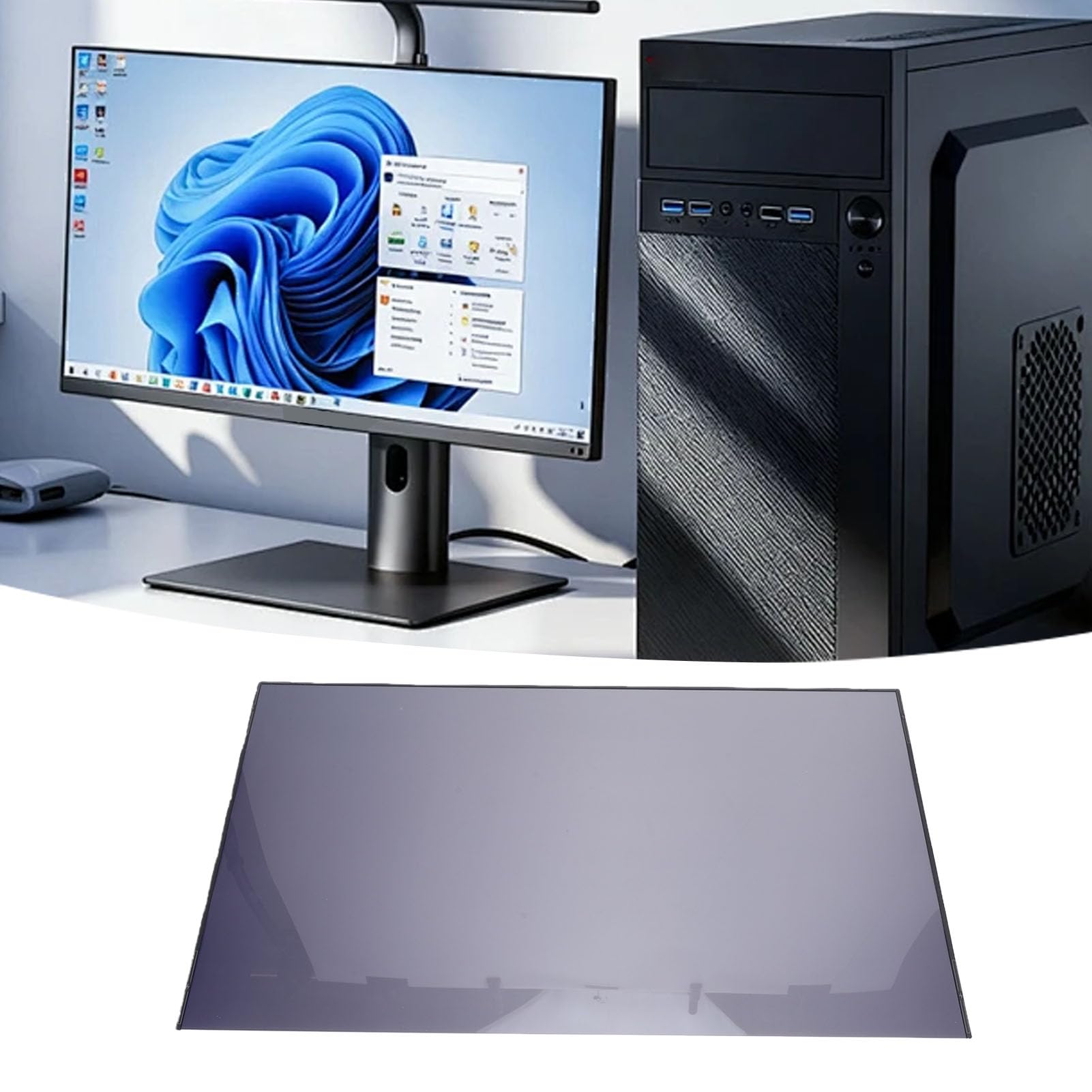 Sxhlseller Protector de Pantalla de Privacidad Magnético para Monitor 16:9 de 27 Pulgadas - Claridad HD, Antideslumbrante, a Prueba de Aceite y Rayones, Fácil Instalación Magnética, ángulo de Visión