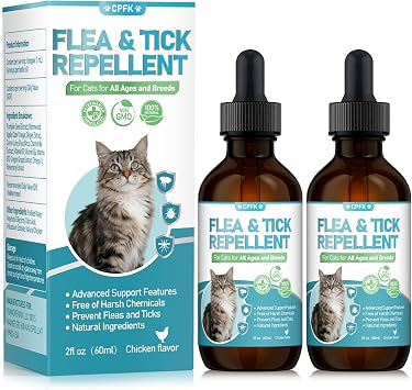 Natural Cat Care Drops Cat Health Supplement Drops Skin Itch Relief Shiny Coat with Omega-3 & Chicken Flavor Suitable for All Breeds of Cats 2 Fl Oz 2 Pack