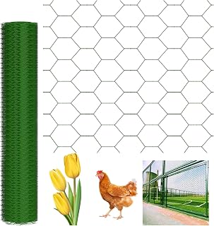 Panel de malla de alambre soldado recubierto de PVC de 1 m x 25 m, color verde, para protección de esgrima de jardín, 25 mm, agujeros de red para animales