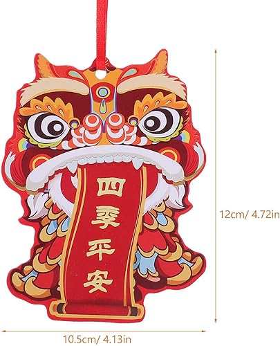 Miniatura 5 de Mikikit Decoraciones de año nuevo chino, 12 piezas de adornos de borla colgante rojo del año 2024 para festival de primavera, adornos de árbol de