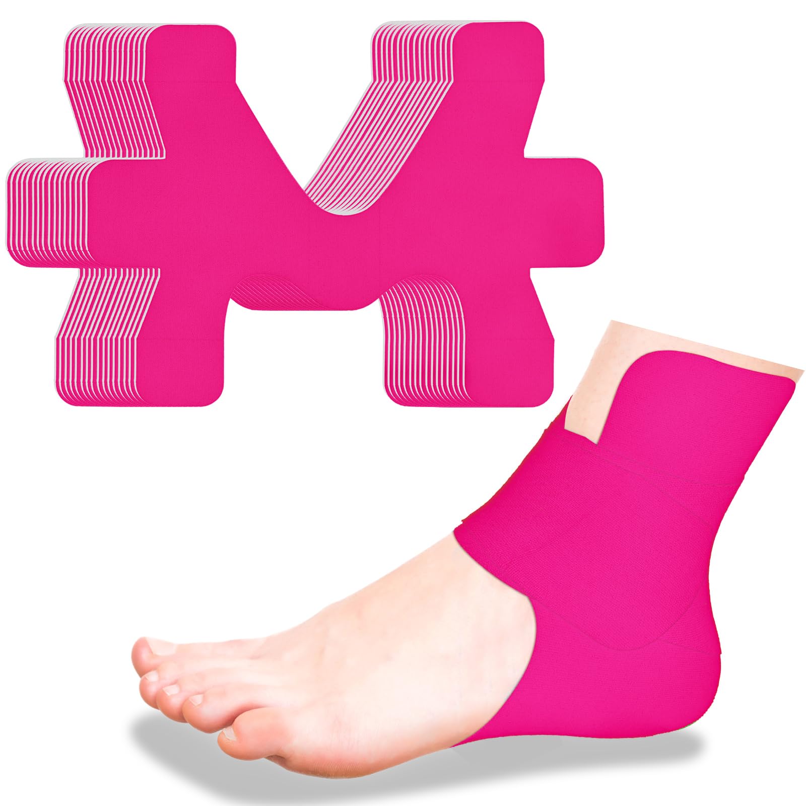 16 Pcs Precut Kinesiology Ankle Tape, Athletic Tape,Pink