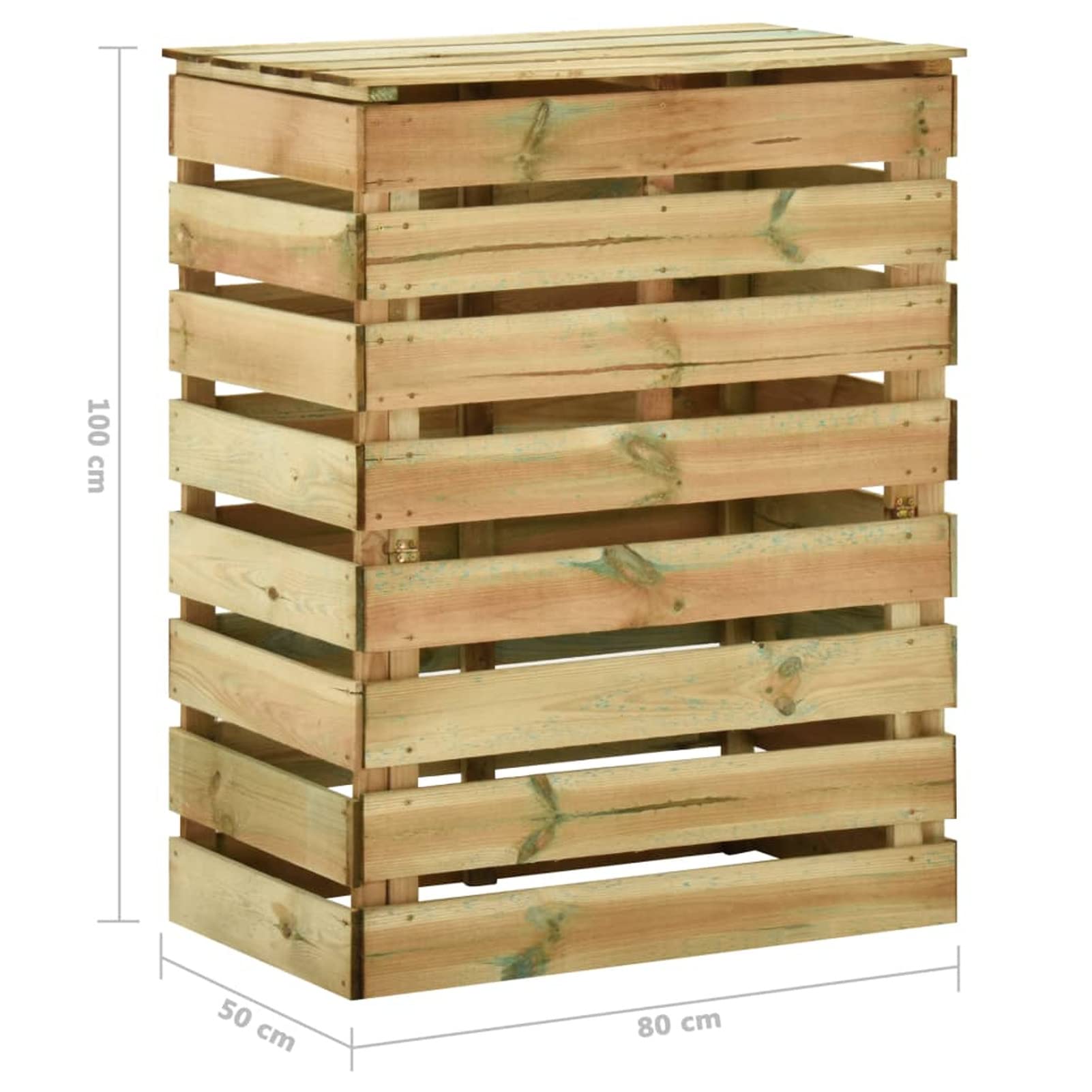 Gecheer Compostiera da Giardino a Doghe,Composter,Compostiera da Giardino Legno,Compostiere in Legno,Contenitore per Compost,Raccogli Rifiuti da Giardino,Foglie,Erbacce,3pz 80x50x100cm Pino Impregnato