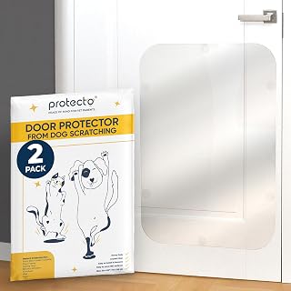 PROTECTO® Door Protector from Dog Scratching – 2 Pack 30 x20 in Anti-Scratch Guard for Furniture, Window, Wall - Clear Claw Shield & Heavy Duty Cat Scratching Deterrent – Durable Scratch Pad for Cats