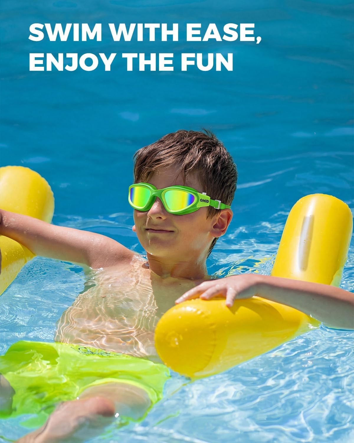 OMID Kids Swim Goggles, P2mini Lite Clear Lens Anti-Fog UV Protection Comfortable Swimming Goggles for kids Age 6-14