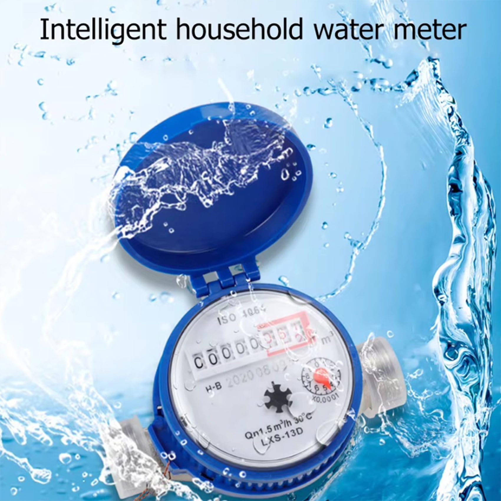 3X Contador de Agua Inteligente Puntero Giratorio Mecánico Contador de Flujo de Agua Pantalla Digital Herramientas de Medición de Agua
