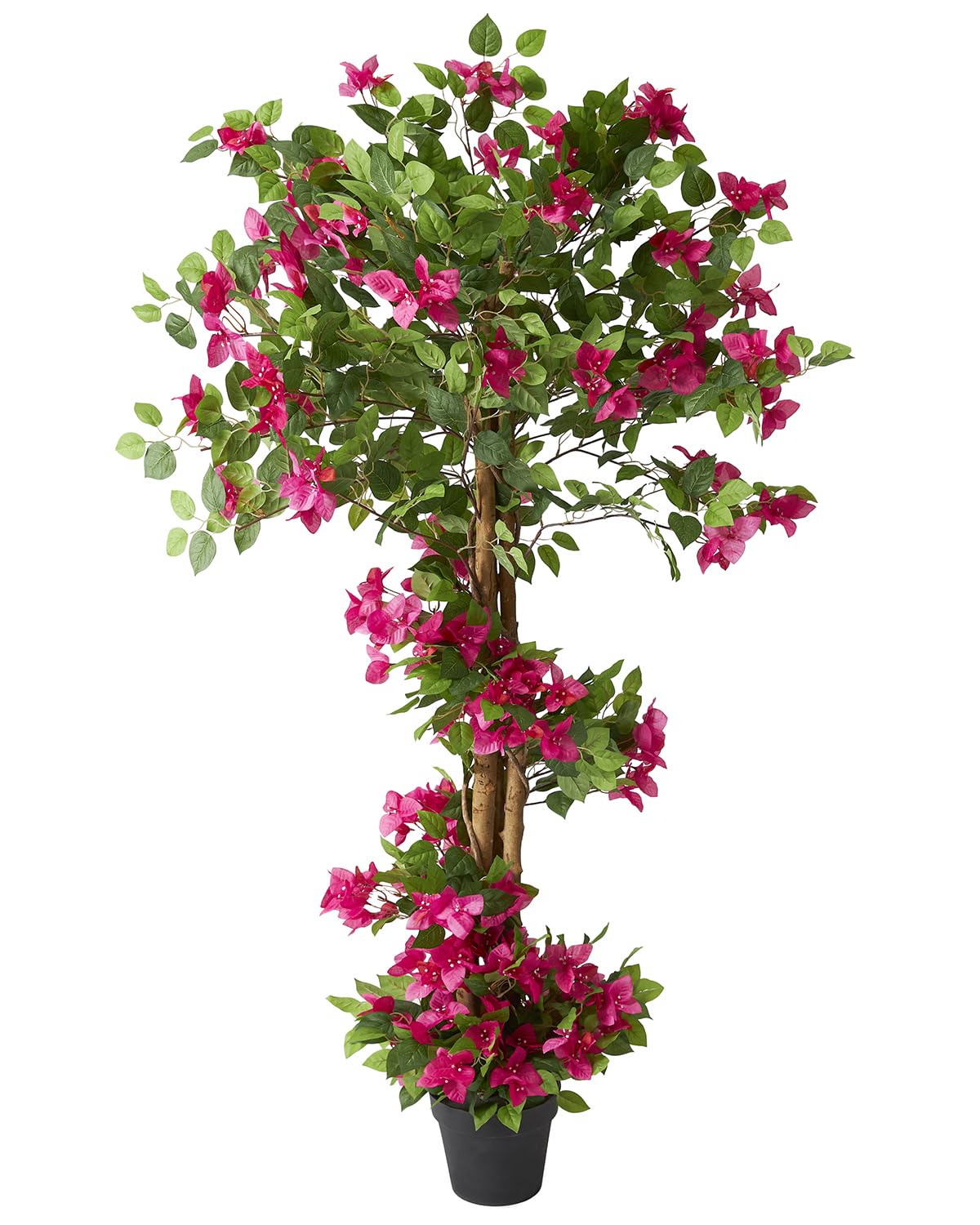 Photo 1 of 1 Pack 63" Artificial Bougainvillea Tree, Realistic Fake Plants with Planter, Decorative Topiary Plant for Outdoor, Indoor, Porch, Garden, Patio Decor (Red-Large)