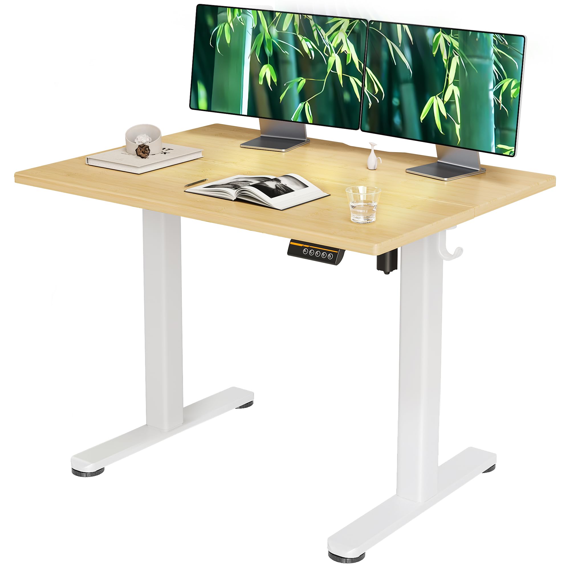 Amazon.com: Claiks Bamboo Electric Standing Desk, Adjustable