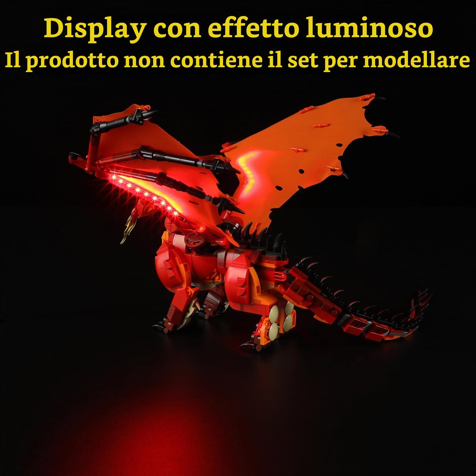GEAMENT Set di Luci LED Compatibile Con LEGO Dungeons & Dragons: Il racconto del Drago Rosso (Dragons: Red Dragon's Tale) Ideas 21348 (Modello di mattoncini Non Incluso)