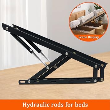 Hydraulic Bed Lift Mechanism, Silent Operation, Space Saving Storage Bed Frame Hinge Set, DIY Project Kit