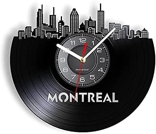 Miniatura 1 de Reloj de pared con diseño de arquitectura de vinilo para manualidades reloj de pared con diseño de horizonte de Canadá tallado de vinilo para